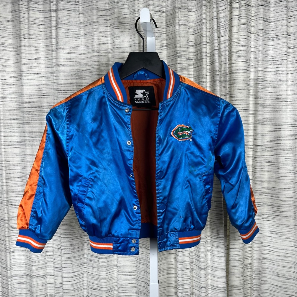 Vintage Starter Florida Gators Satin Varsity Jacket Blue‎ Orange Youth Small